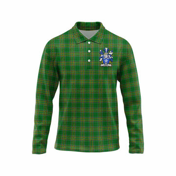 Parry Irish Clan Tartan Long Sleeve Polo Shirt with Coat of Arms Unisex - Tartan Vibes Clothing