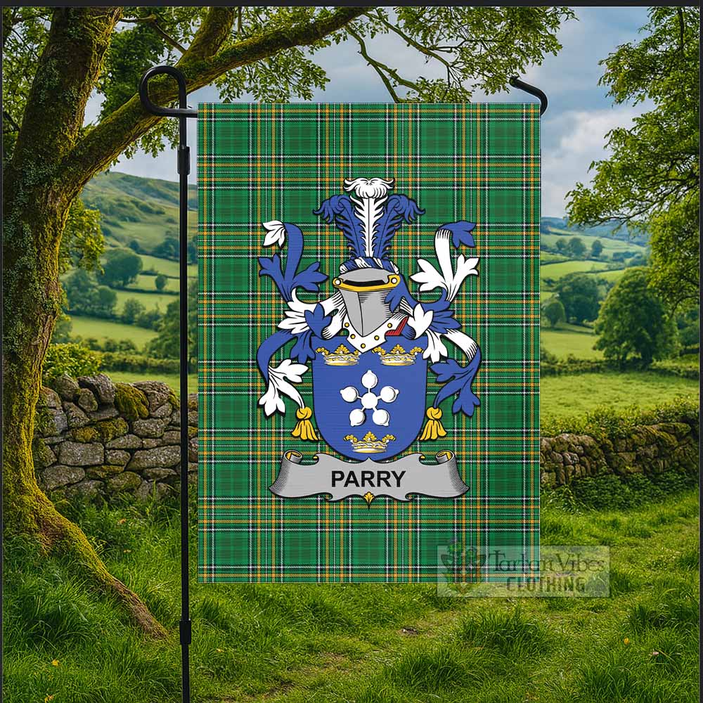 Parry Irish Clan Tartan Flag with Coat of Arms