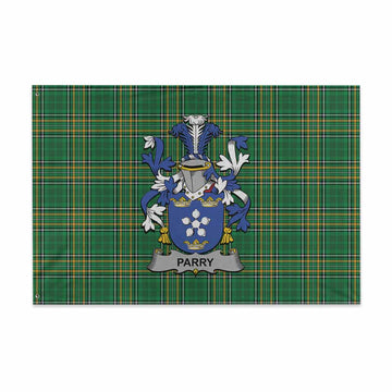 Parry Irish Clan Tartan House Flag with Coat of Arms