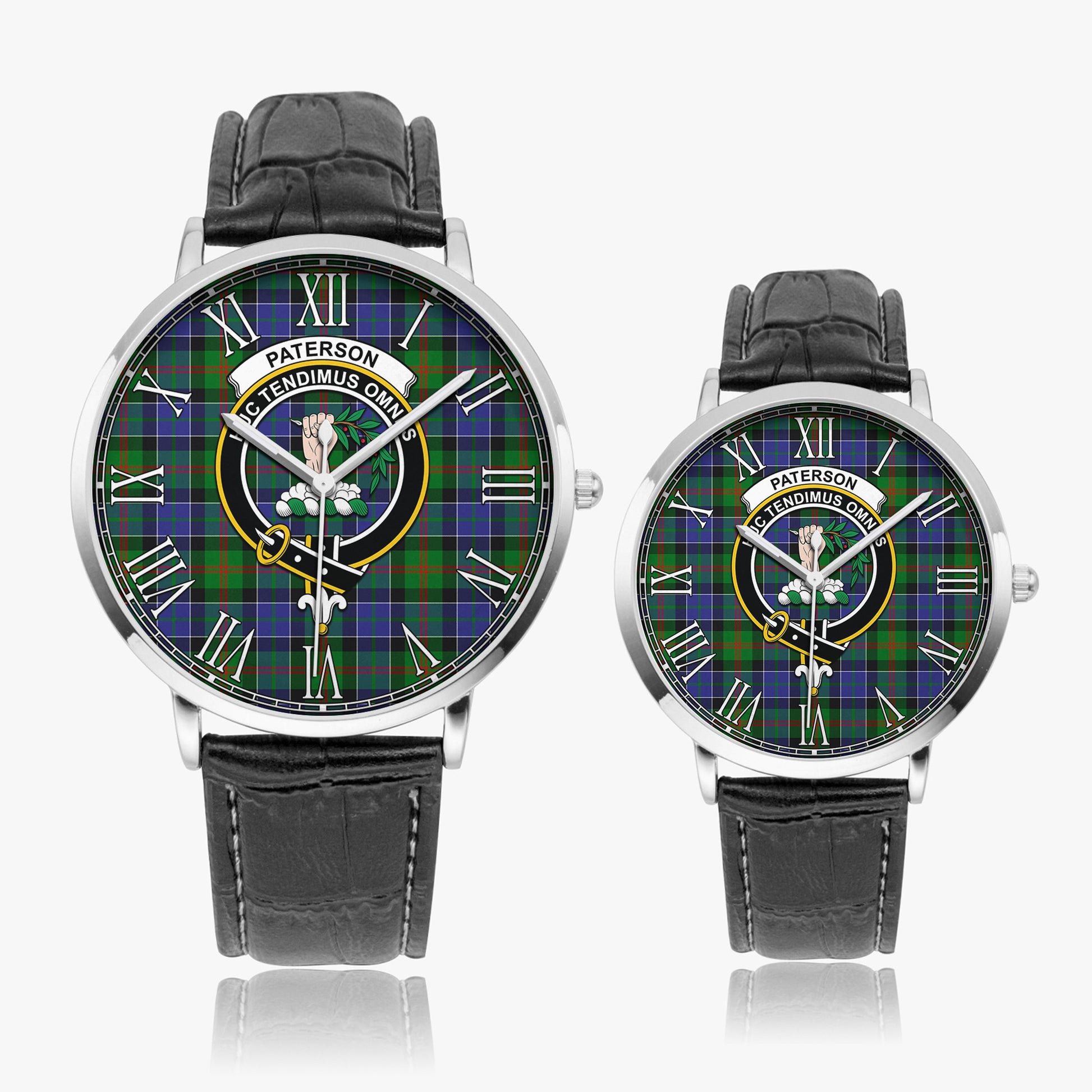 Paterson Tartan Family Crest Leather Strap Quartz Watch - Tartanvibesclothing