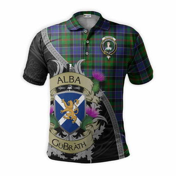 Paterson Tartan Family Crest Polo Shirt Lion Rampant Royal Thistle Shield Celtic Inspired