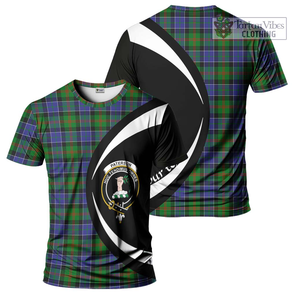 Tartan Vibes Clothing Paterson Tartan T-Shirt with Family Crest Circle Style