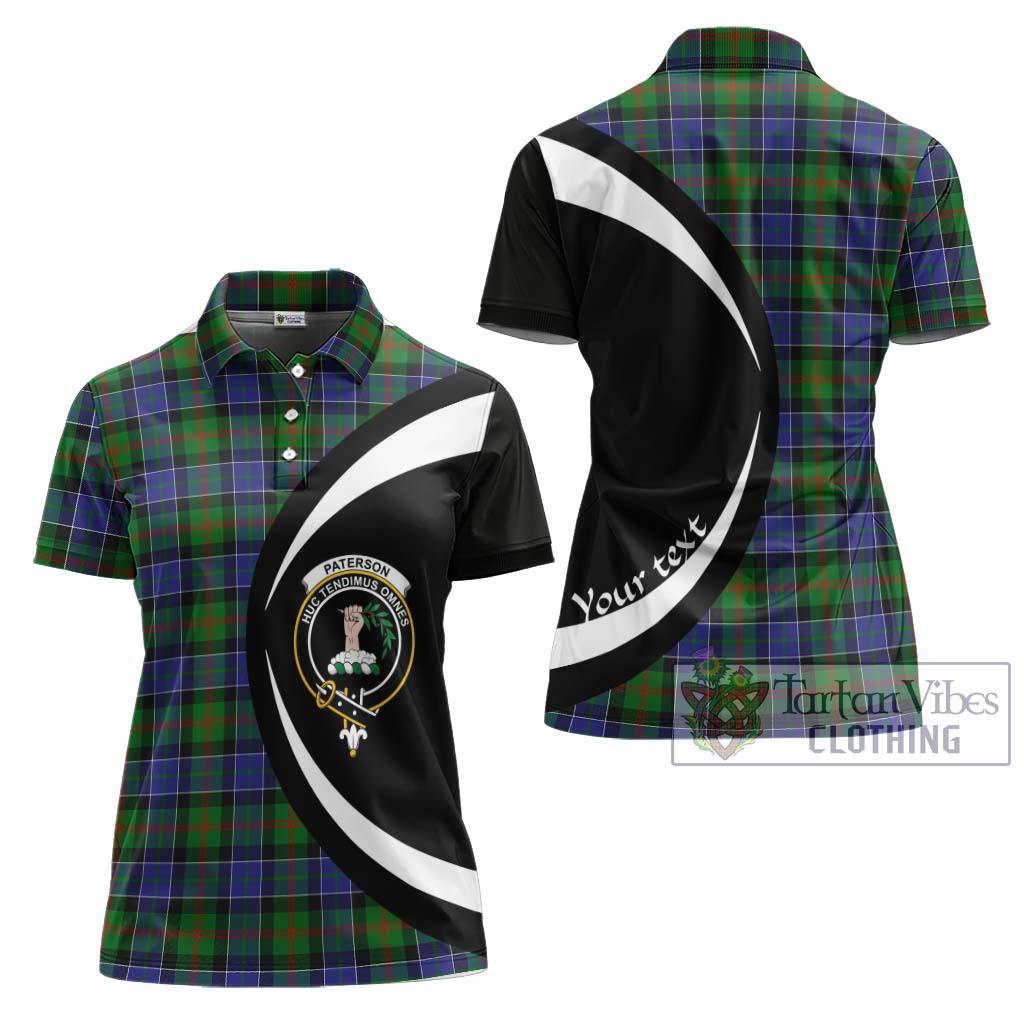 Paterson Tartan Women's Polo Shirt with Family Crest Circle Style Women - Tartan Vibes Clothing