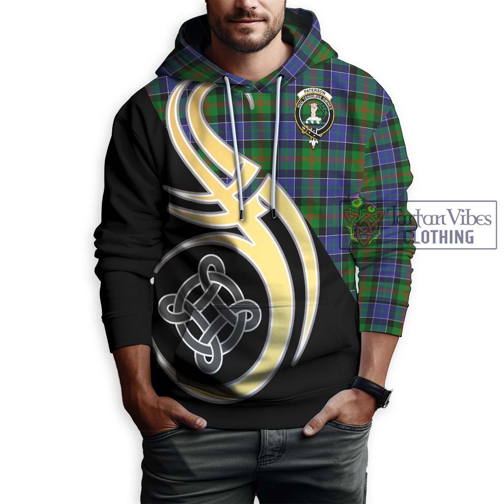 Paterson Tartan Hoodie with Family Crest and Celtic Symbol Style Zip Hoodie - Tartan Vibes Clothing