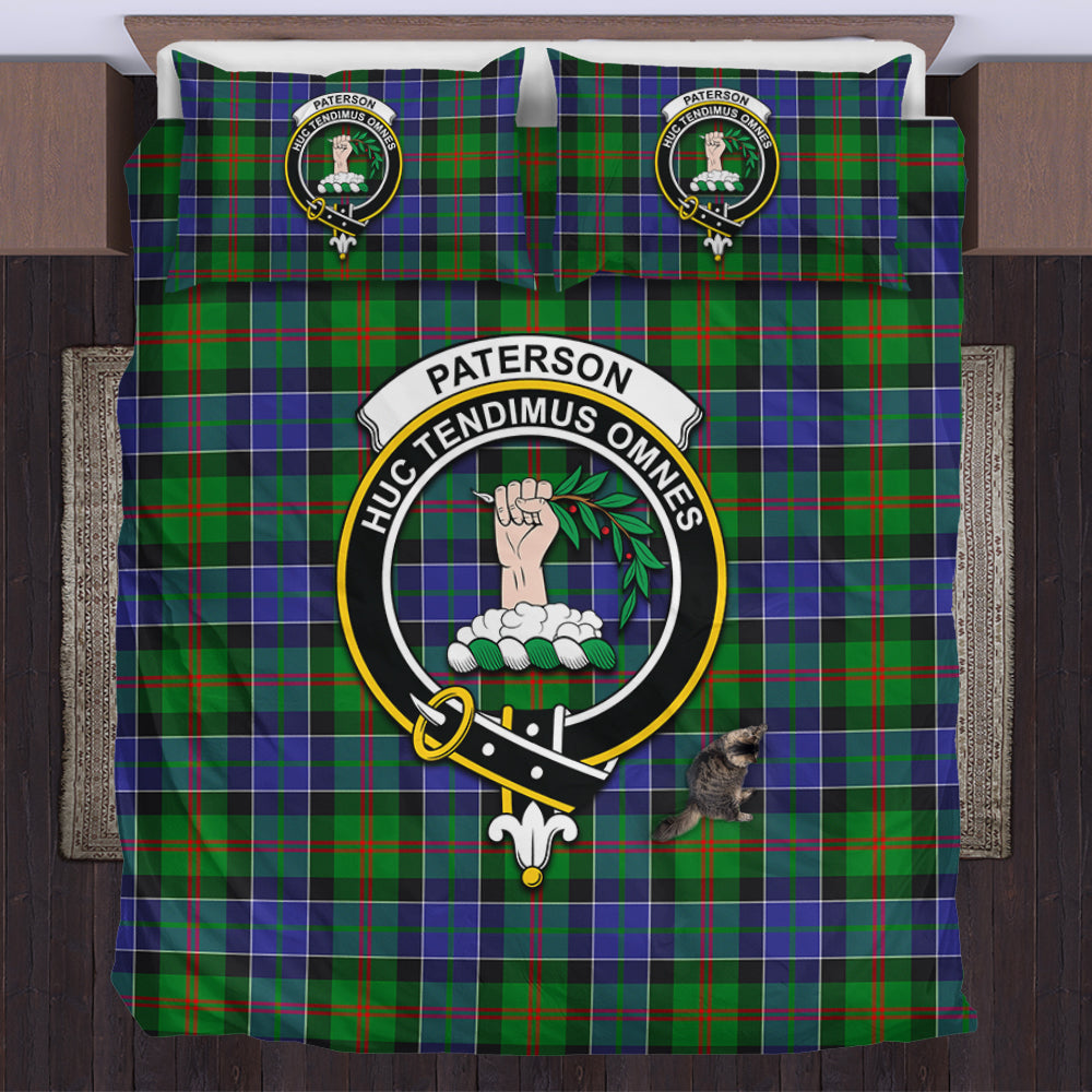 Paterson Tartan Bedding Set with Family Crest US Bedding Set - Tartan Vibes Clothing