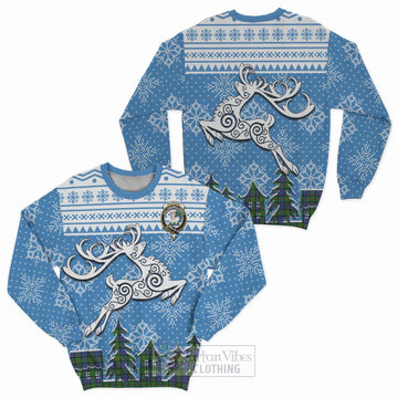 Paterson Clan Christmas Sweatshirt Celtic Reindeer Style