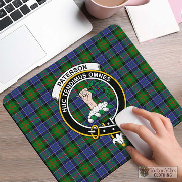 Tartan Vibes Clothing Paterson Tartan Mouse Pad with Family Crest