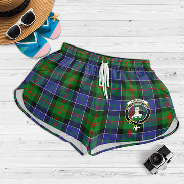 Paterson Tartan Womens Shorts with Family Crest