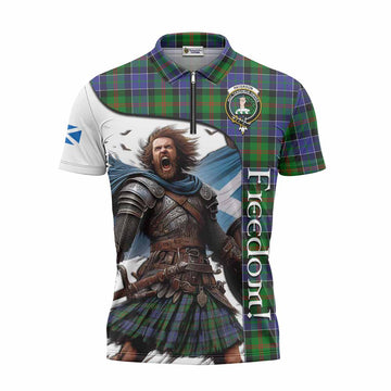 Paterson Crest Tartan Zipper Polo Shirt Inspired by the Freedom of Scottish Warrior