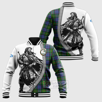 Paterson Tartan Clan Crest Baseball Jacket with Highlander Warrior Celtic Style