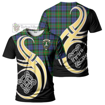 Tartan Vibes Clothing Paterson Tartan T-Shirt with Family Crest and Celtic Symbol Style