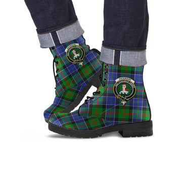 Paterson Tartan Leather Boots with Family Crest