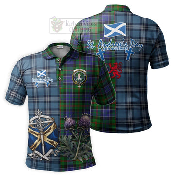 Tartan Vibes Clothing Paterson Tartan Polo Shirt Happy St. Andrew's Day Half Tartan Style