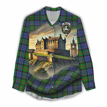 Tartan Vibes Clothing Paterson Tartan Family Crest Women's Casual Shirt with Scottish Ancient Castle Style