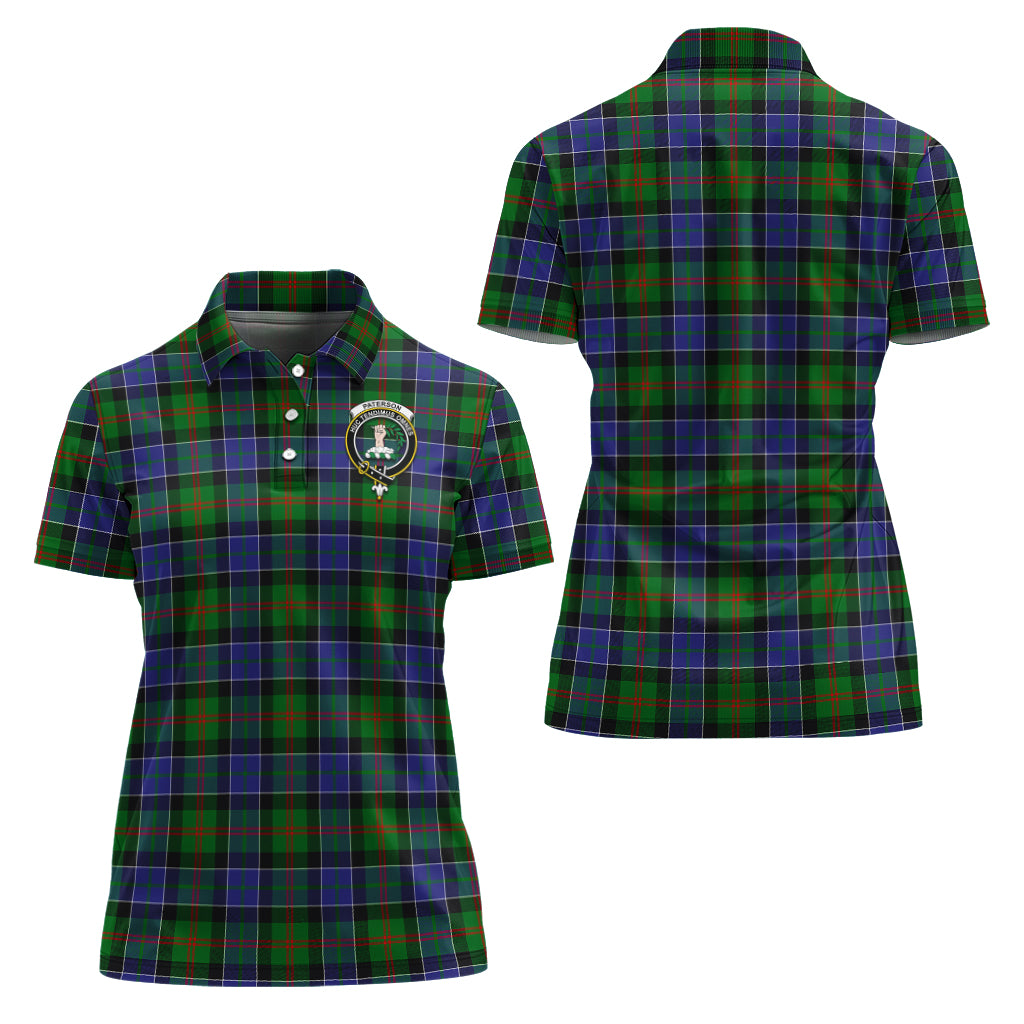 Paterson Tartan Polo Shirt with Family Crest For Women Women - Tartan Vibes Clothing