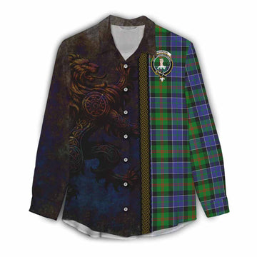 Paterson Tartan Family Crest Women's Casual Shirt Alba Gu Brath Be Brave Lion Ancient Style