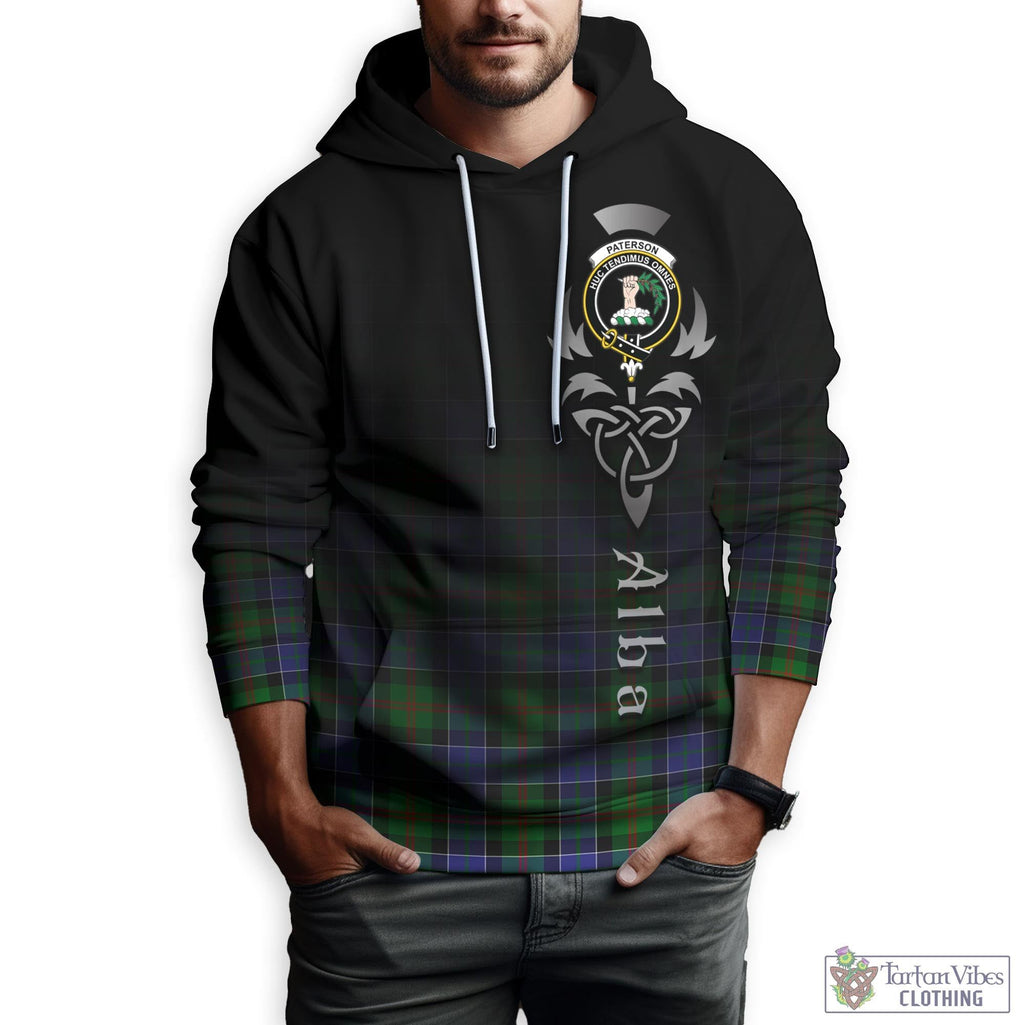 Tartan Vibes Clothing Paterson Tartan Hoodie Featuring Alba Gu Brath Family Crest Celtic Inspired