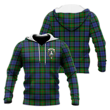 Paterson Tartan Knitted Hoodie with Family Crest