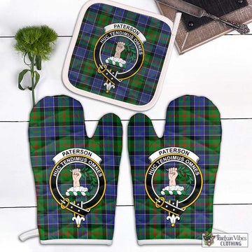 Paterson Tartan Combo Oven Mitt & Pot-Holder with Family Crest Combo 1 Oven Mitt & 1 Pot-Holder White - Tartan Vibes Clothing