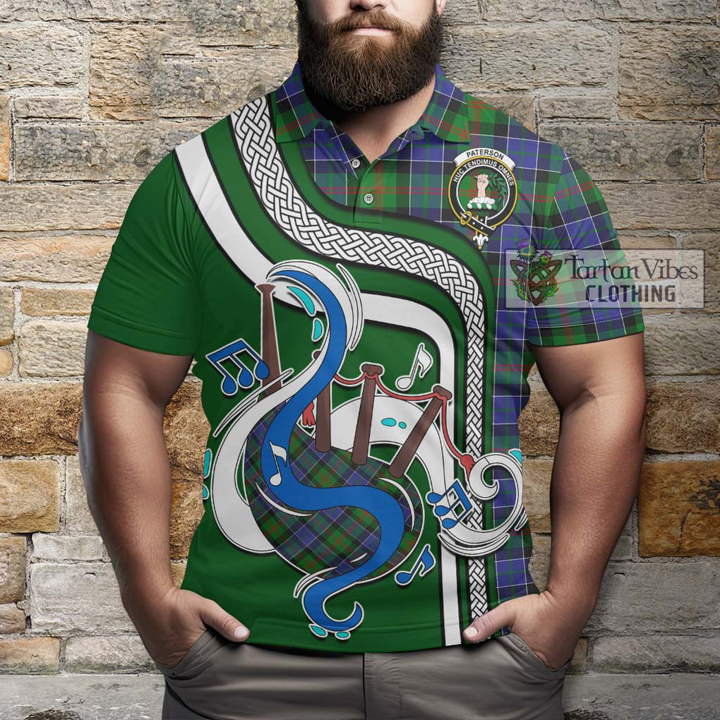 Tartan Vibes Clothing Paterson Tartan Polo Shirt with Epic Bagpipe Style