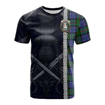 Tartan Vibes Clothing Paterson Tartan Cotton T-shirt with Family Crest Cross Sword Thistle Celtic Vibes