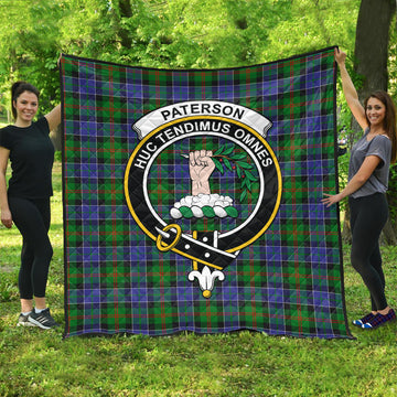 Paterson Tartan Quilt with Family Crest