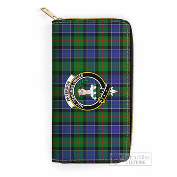 Paterson Tartan Women's Leather Wallet with Family Crest