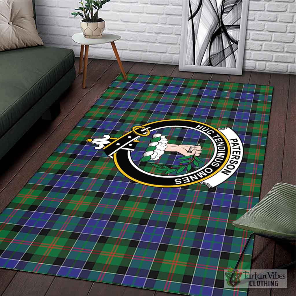 Tartan Vibes Clothing Paterson Tartan Area Rug with Family Crest