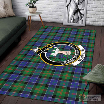 Paterson Tartan Area Rug with Family Crest