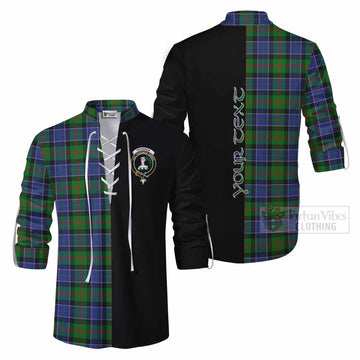 Tartan Vibes Clothing Paterson Tartan Ghillie Kilt Shirt with Family Crest and Half Of Me Style