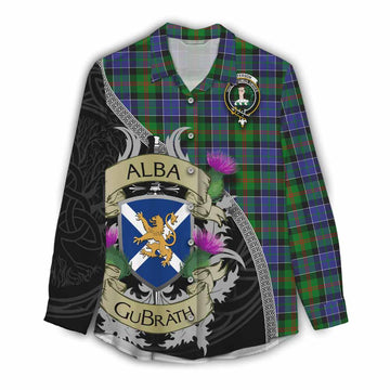 Tartan Vibes Clothing Paterson Tartan Family Crest Women's Casual Shirt Lion Rampant Royal Thistle Shield Celtic Inspired