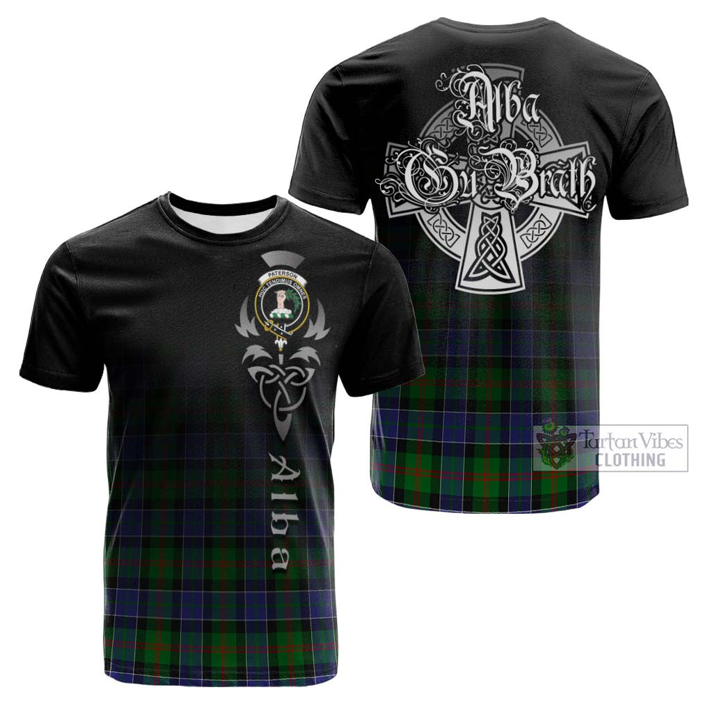 Tartan Vibes Clothing Paterson Tartan Cotton T-shirt Featuring Alba Gu Brath Family Crest Celtic Inspired