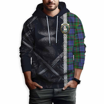 Tartan Vibes Clothing Paterson Tartan Hoodie with Family Crest Cross Sword Thistle Celtic Vibes