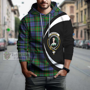 Paterson Tartan Hoodie with Family Crest Circle Style