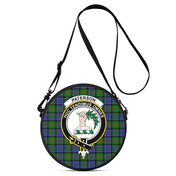 Paterson Tartan Round Satchel Bags with Family Crest