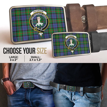 Paterson Tartan Belt Buckles with Family Crest