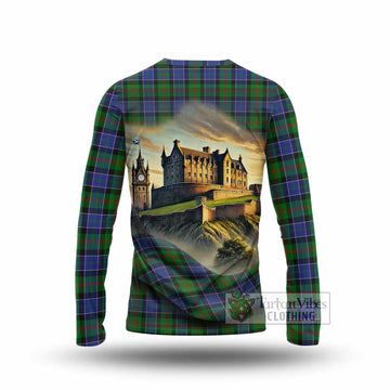 Tartan Vibes Clothing Paterson Tartan Family Crest Long Sleeve T-Shirt with Scottish Ancient Castle Style