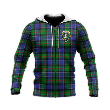 Paterson Tartan Knitted Hoodie with Family Crest