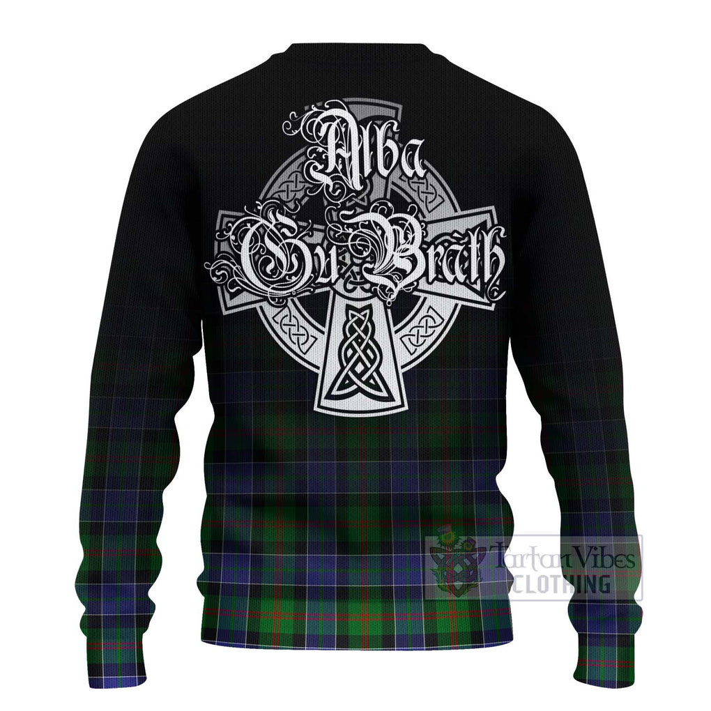 Tartan Vibes Clothing Paterson Tartan Knitted Sweater Featuring Alba Gu Brath Family Crest Celtic Inspired