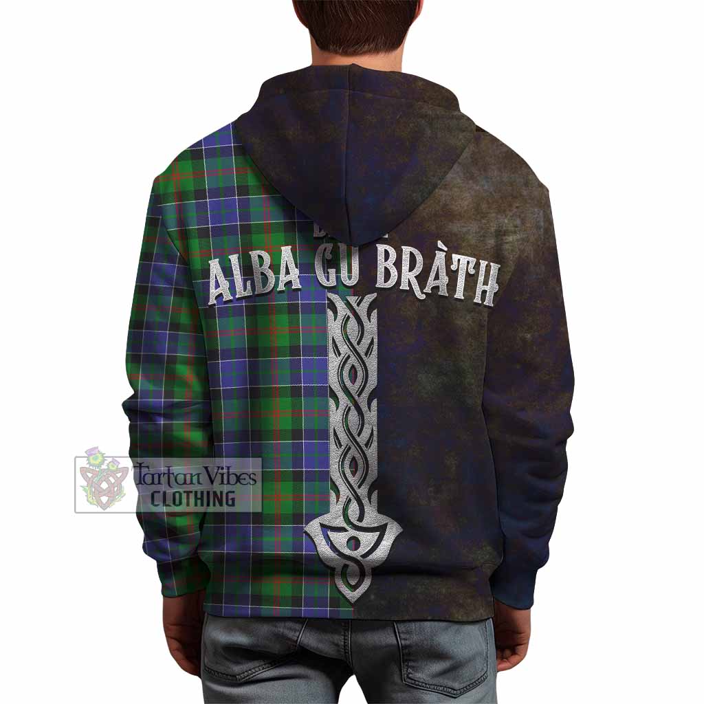 Tartan Vibes Clothing Paterson Tartan Family Crest Hoodie Alba Gu Brath Be Brave Lion Ancient Style