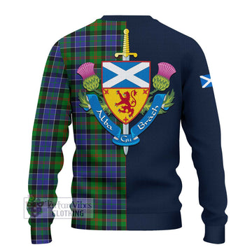Tartan Vibes Clothing Paterson Tartan Knitted Sweater with Scottish Lion Royal Arm Half Style