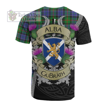 Tartan Vibes Clothing Paterson Tartan Family Crest Cotton T-shirt Lion Rampant Royal Thistle Shield Celtic Inspired