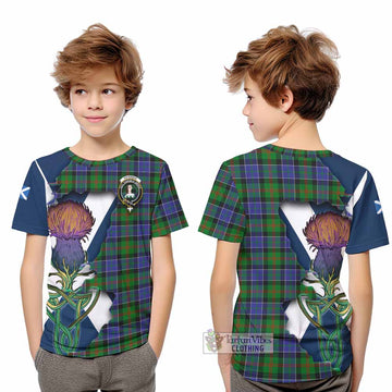 Tartan Vibes Clothing Paterson Tartan Family Crest Kid T-Shirt Scottish Thistle Celtic Inspired