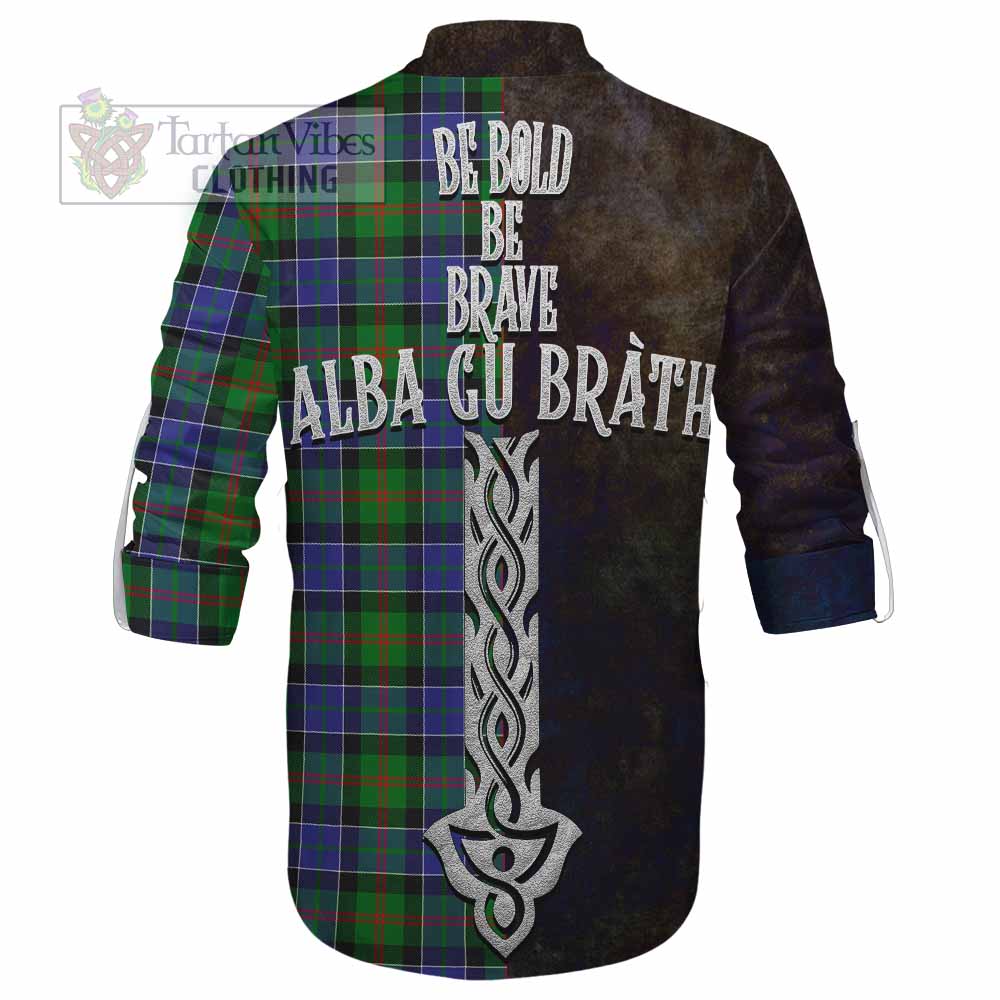 Tartan Vibes Clothing Paterson Tartan Family Crest Ghillie Kilt Shirt Alba Gu Brath Be Brave Lion Ancient Style