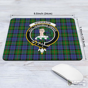 Tartan Vibes Clothing Paterson Tartan Mouse Pad with Family Crest