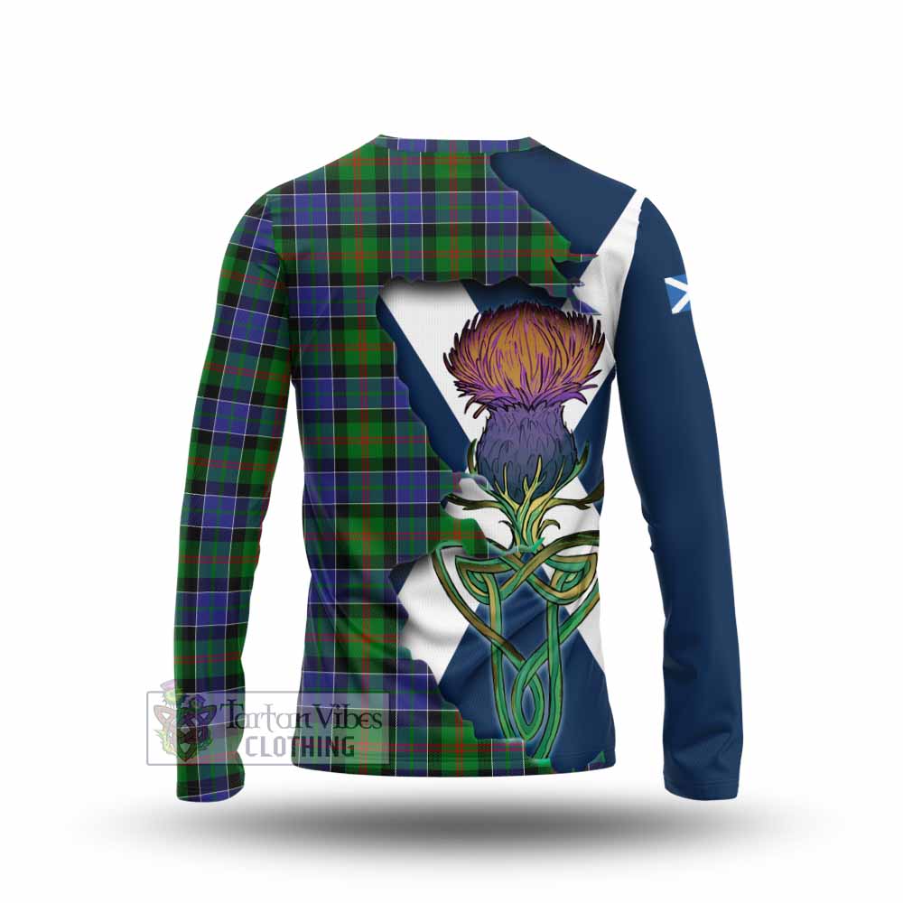 Tartan Vibes Clothing Paterson Tartan Family Crest Long Sleeve T-Shirt Scottish Thistle Celtic Inspired