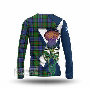 Tartan Vibes Clothing Paterson Tartan Family Crest Long Sleeve T-Shirt Scottish Thistle Celtic Inspired