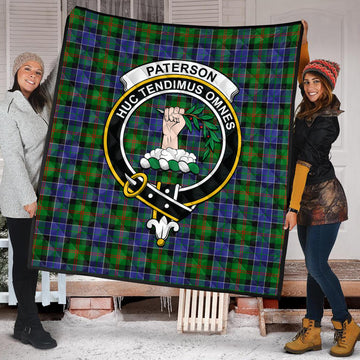 Paterson Tartan Quilt with Family Crest