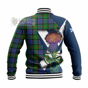 Paterson Tartan Family Crest Baseball Jacket Scottish Thistle Celtic Inspired