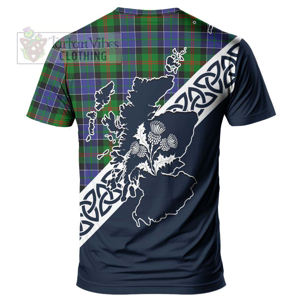 Paterson Tartan T-Shirt Featuring Thistle and Scotland Map - Tartanvibesclothing Store